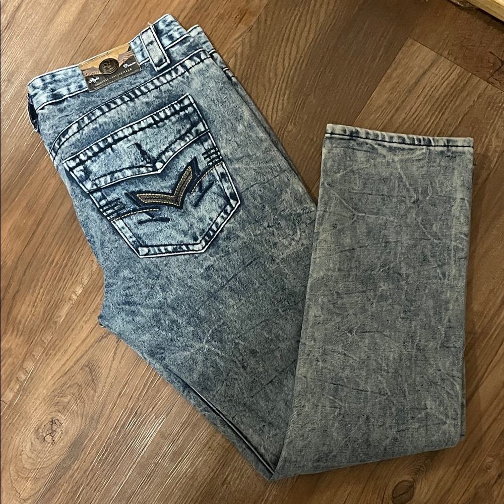 Men's Light Blue Straight Jeans